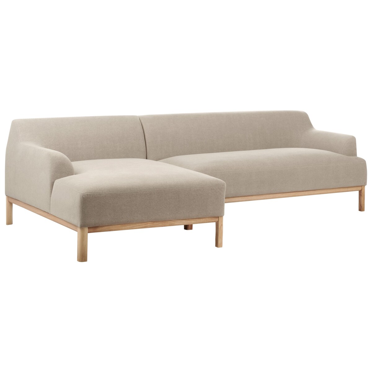 Sofa narożna prawostronna SOSJO Beżowoszary Tkanina Prawostronny