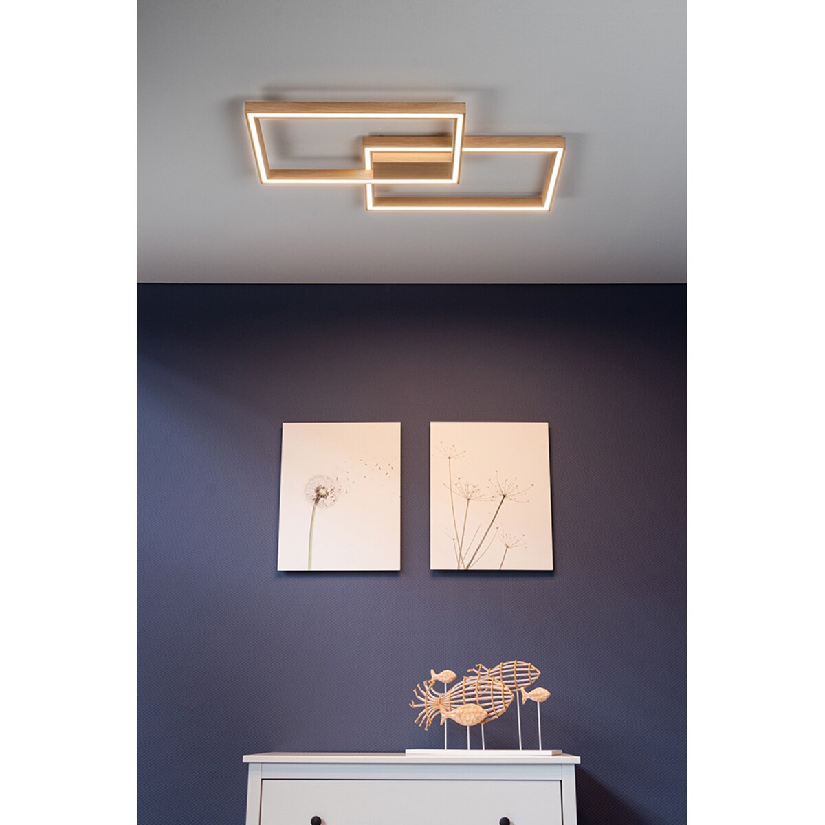 Drewniana Lampa Sufitowa BRITOP Lighting 1xLED 24V 48W Dąb Olejowany FSC, Sterowana Pilotem, Polski Producent, 1 szt.