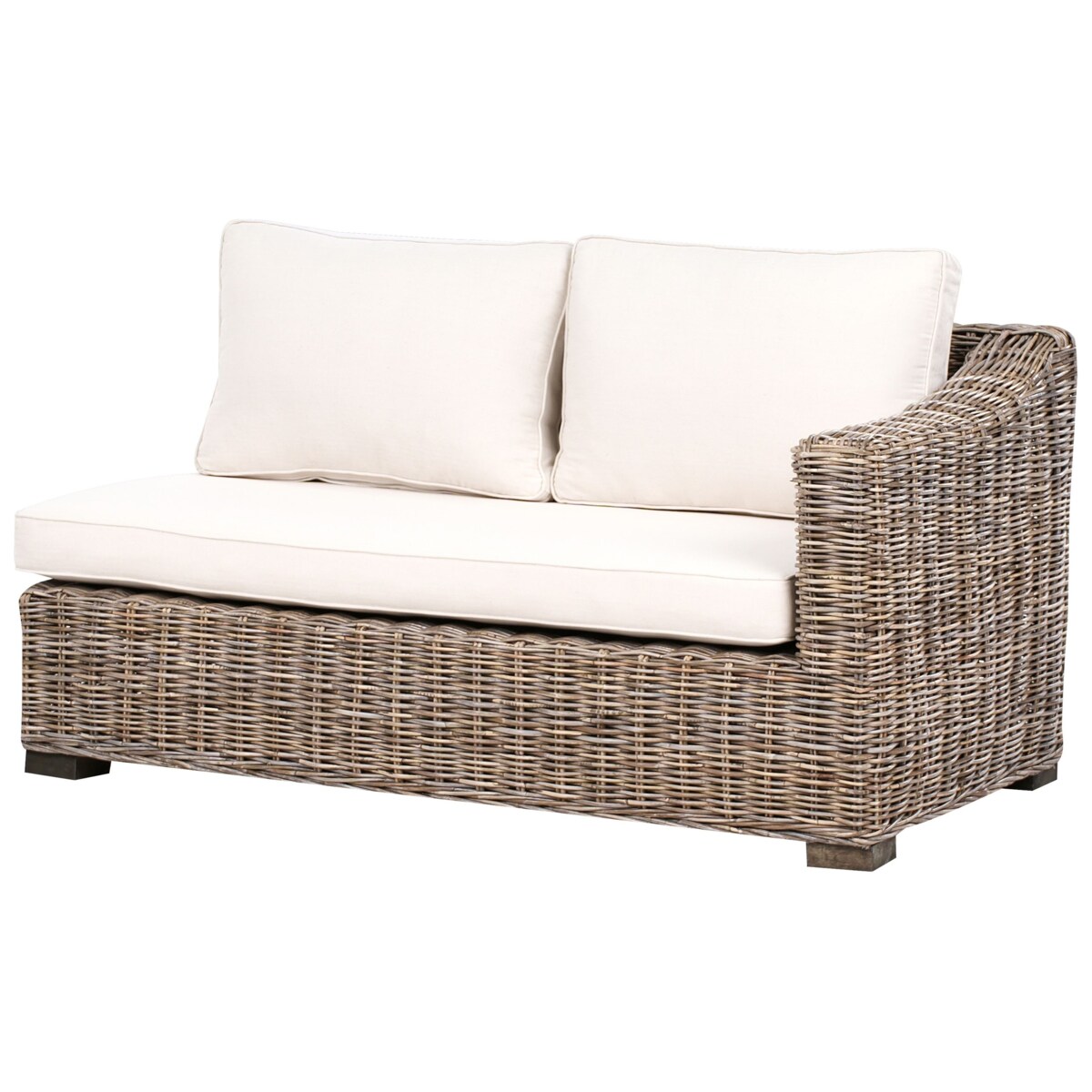 Sofa ogrodowa rattanowa szara VALLETRI