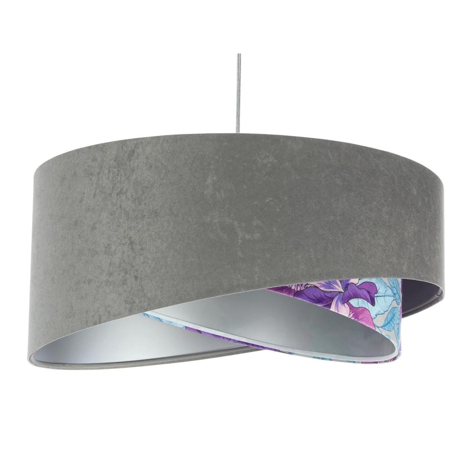 Lampa wisząca GRAY FLOWER szara/srebrna