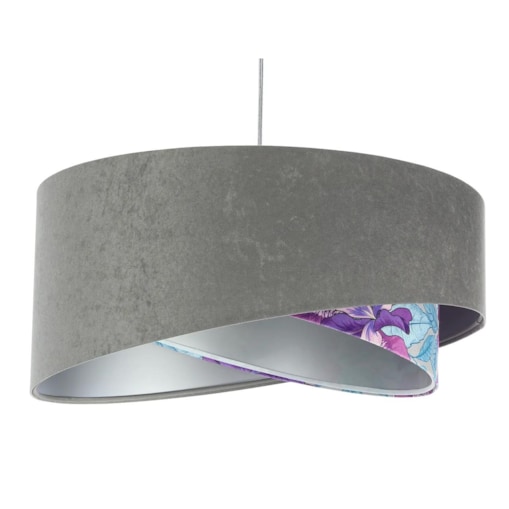 Lampa wisząca GRAY FLOWER szara/srebrna