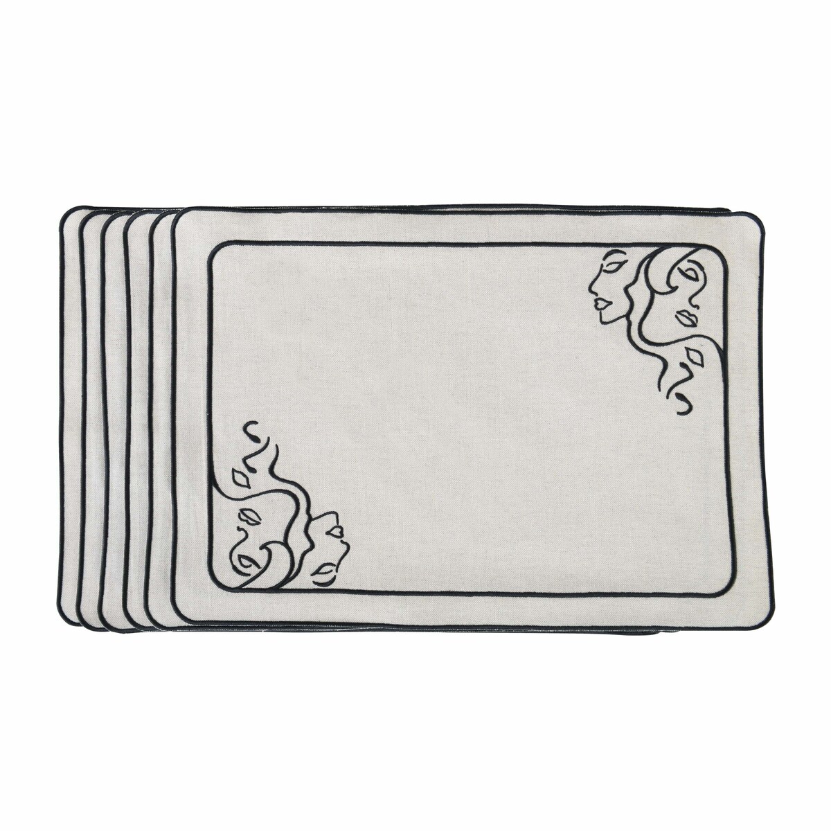 Haftowane podkładki z autorskim motywem – komplet 6 szt