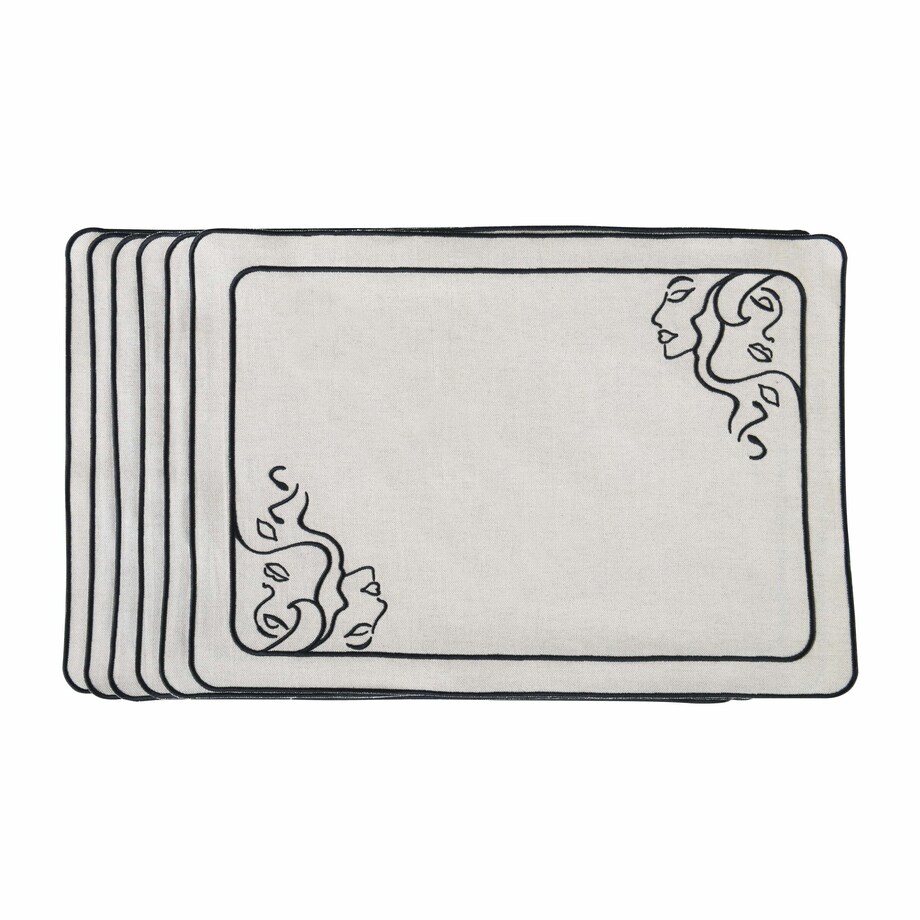 Haftowane podkładki z autorskim motywem – komplet 6 szt