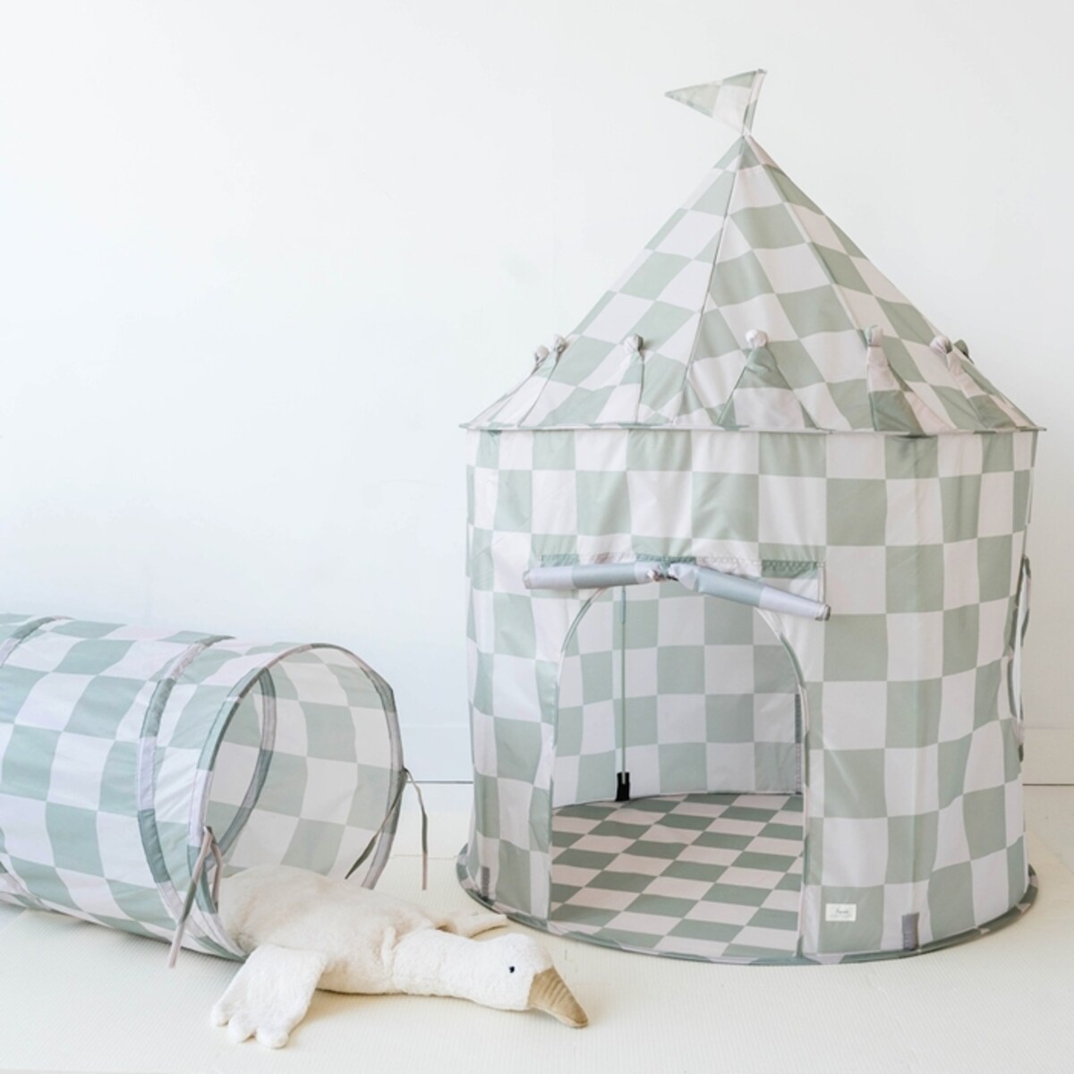 3 Sprouts Namiot dla Dzieci Recycled Checkerboard Green