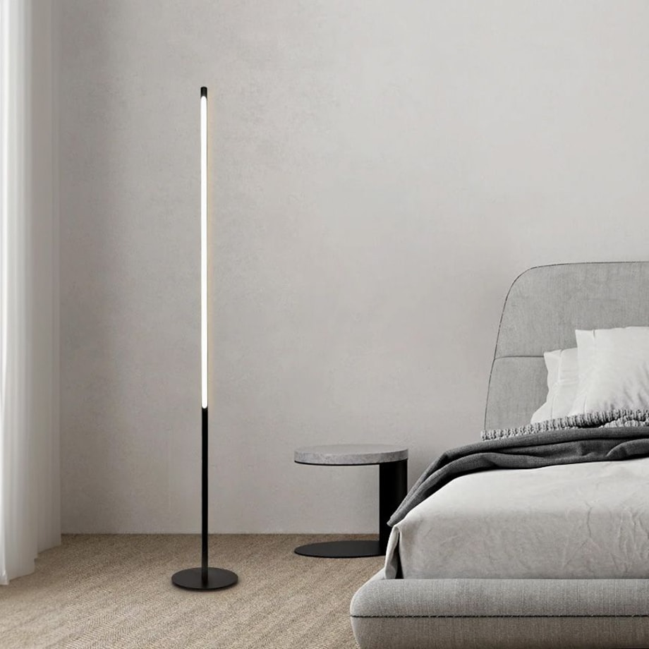Lampa Podłogowa Led App1415-F Led Czarny, Metal