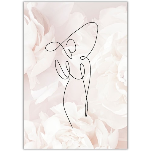 plakat line art woman in dress 1 50x70 cm