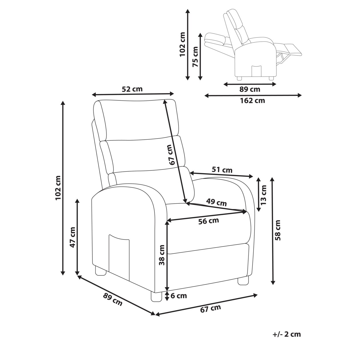 Rozkładany fotel OTUS Boucle Złamana biel