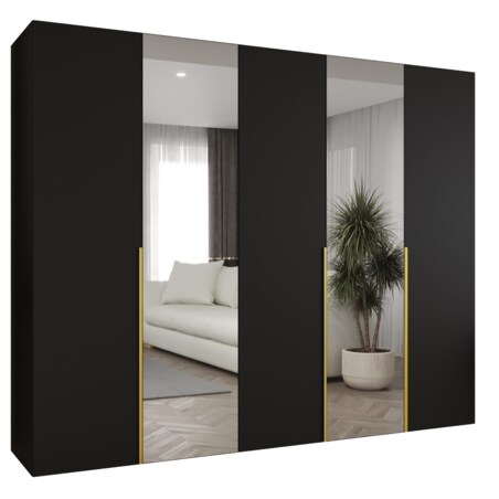 Szafa uchylna otwierana ALICANTE 2 250 wys. 202 cm Czarny + u. Złoty