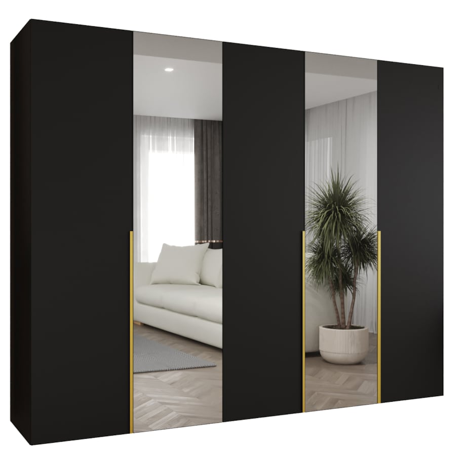 Szafa uchylna otwierana ALICANTE 2 250 wys. 202 cm Czarny + u. Złoty
