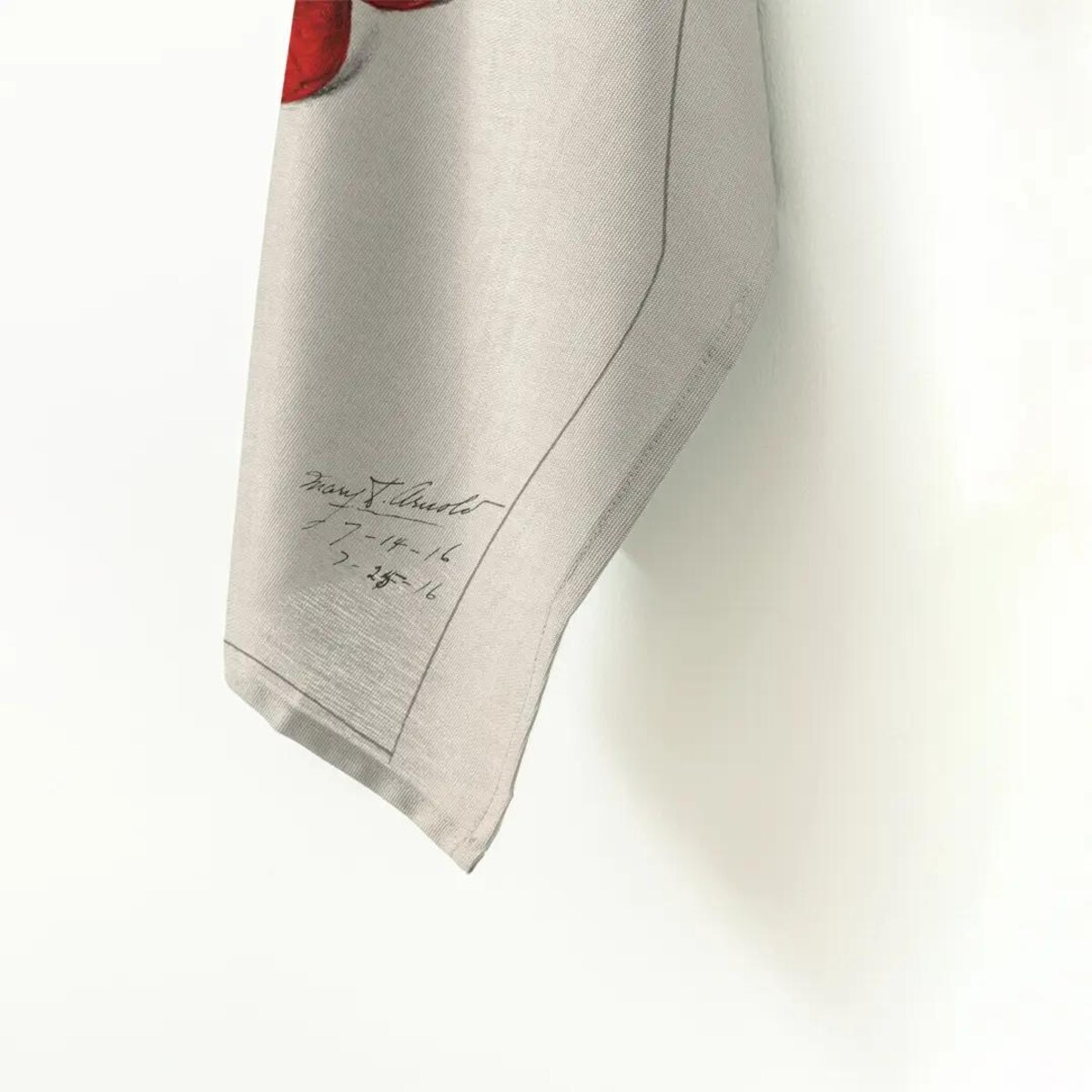 Lniany ręcznik kuchenny - spadające wiśnie