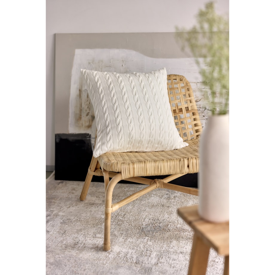 Poszewka warkocz kwadratowa off white, 50 x 50 cm, La Manta