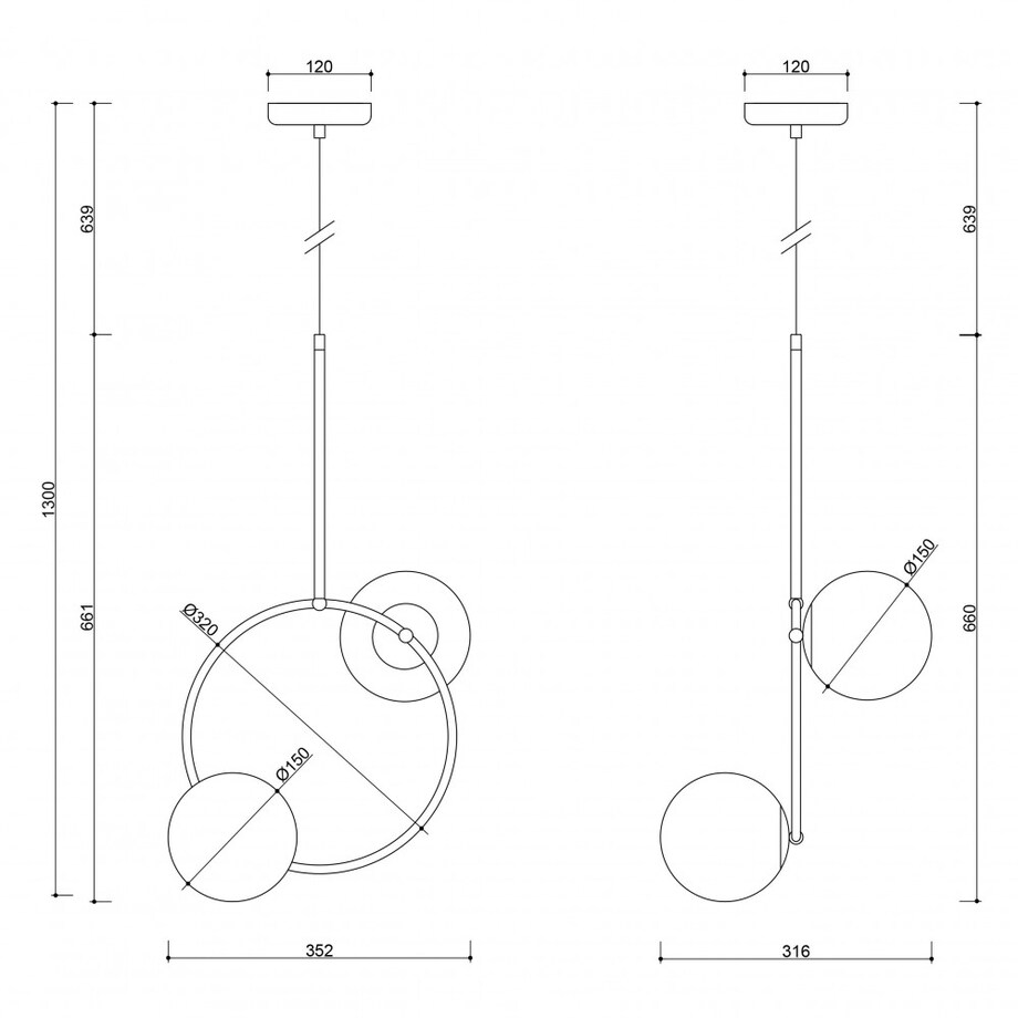 FUPPU A biała sufitowa lampa wisząca