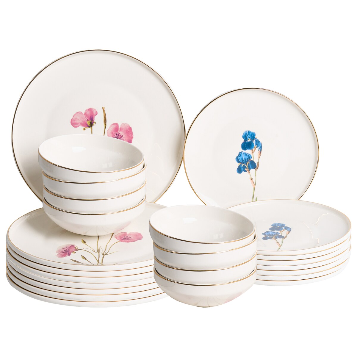 Zastawa stołowa 24-częściowa HYSSOP Porcelana Biały