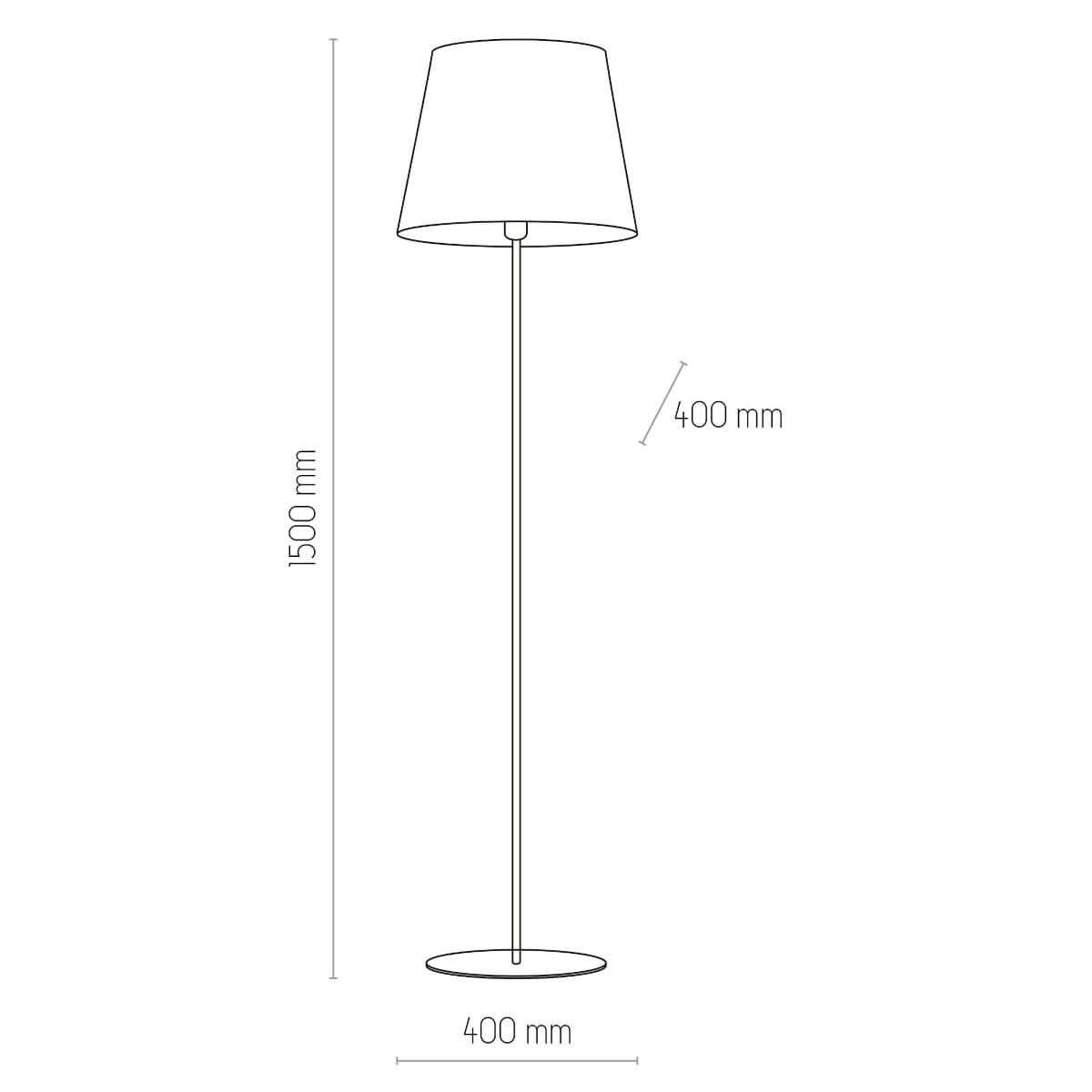 Stojąca lampa z abażurem Chicago 5151 TK Lighting z tkaniny szara beżowa