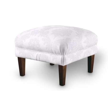 Podnóżek do fotela, liście akantu na białym tle , 56 x 56 x 40 cm, Damasco