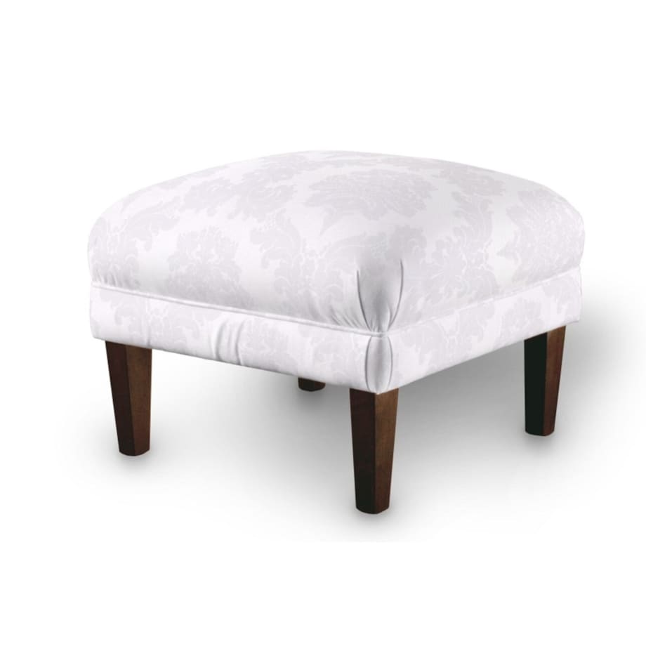 Podnóżek do fotela, liście akantu na białym tle , 56 x 56 x 40 cm, Damasco