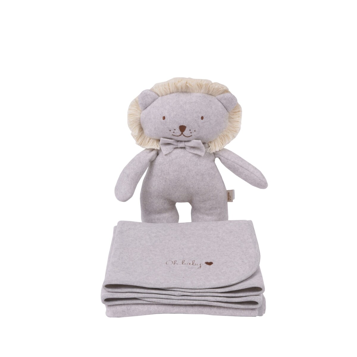 Przytulanka lew grey melange bawełna organiczna