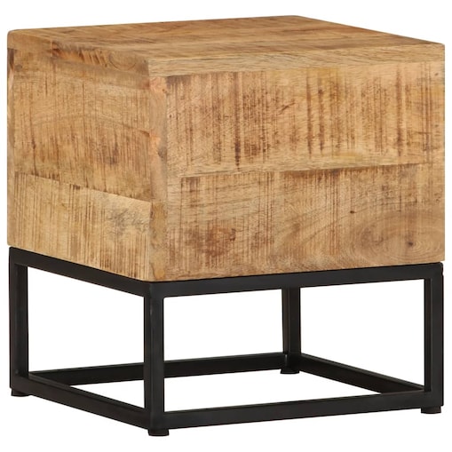 vidaXL Stolik boczny, 30x30x33 cm, surowe drewno mango