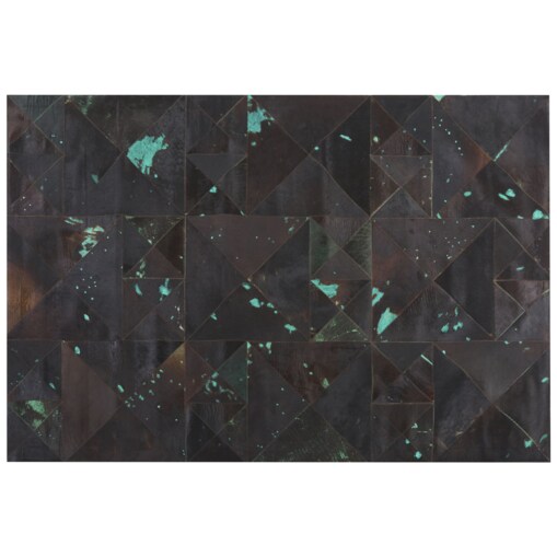 Dywan skórzany 160 x 230 cm brązowo-turkusowy ATALAN