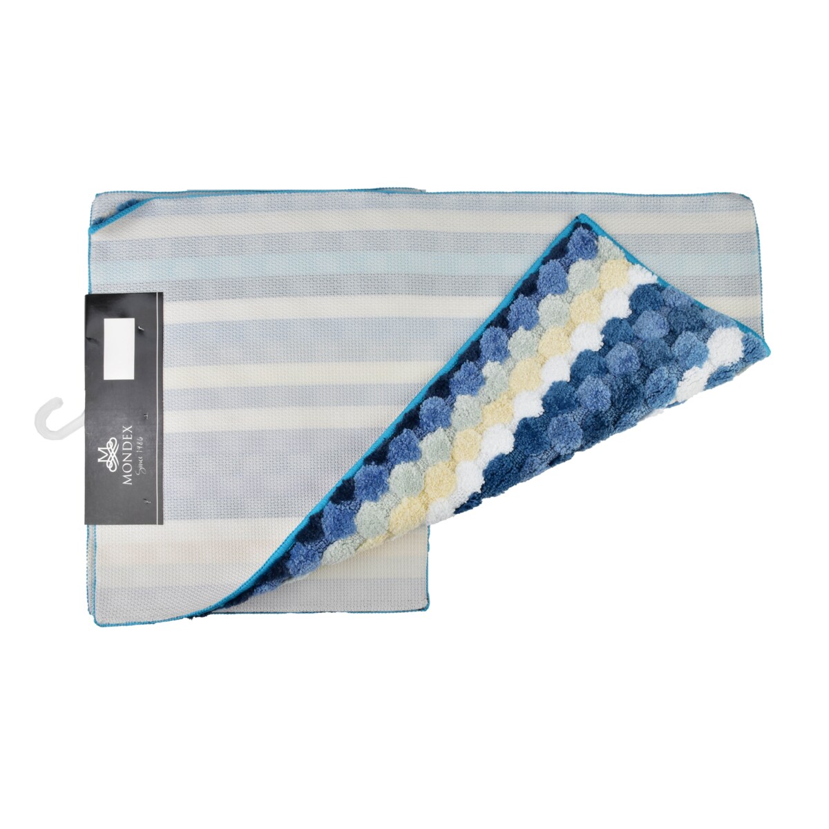 ZAC Komplet 2 dywaników 50x90cm/50x40cmpaski turkus