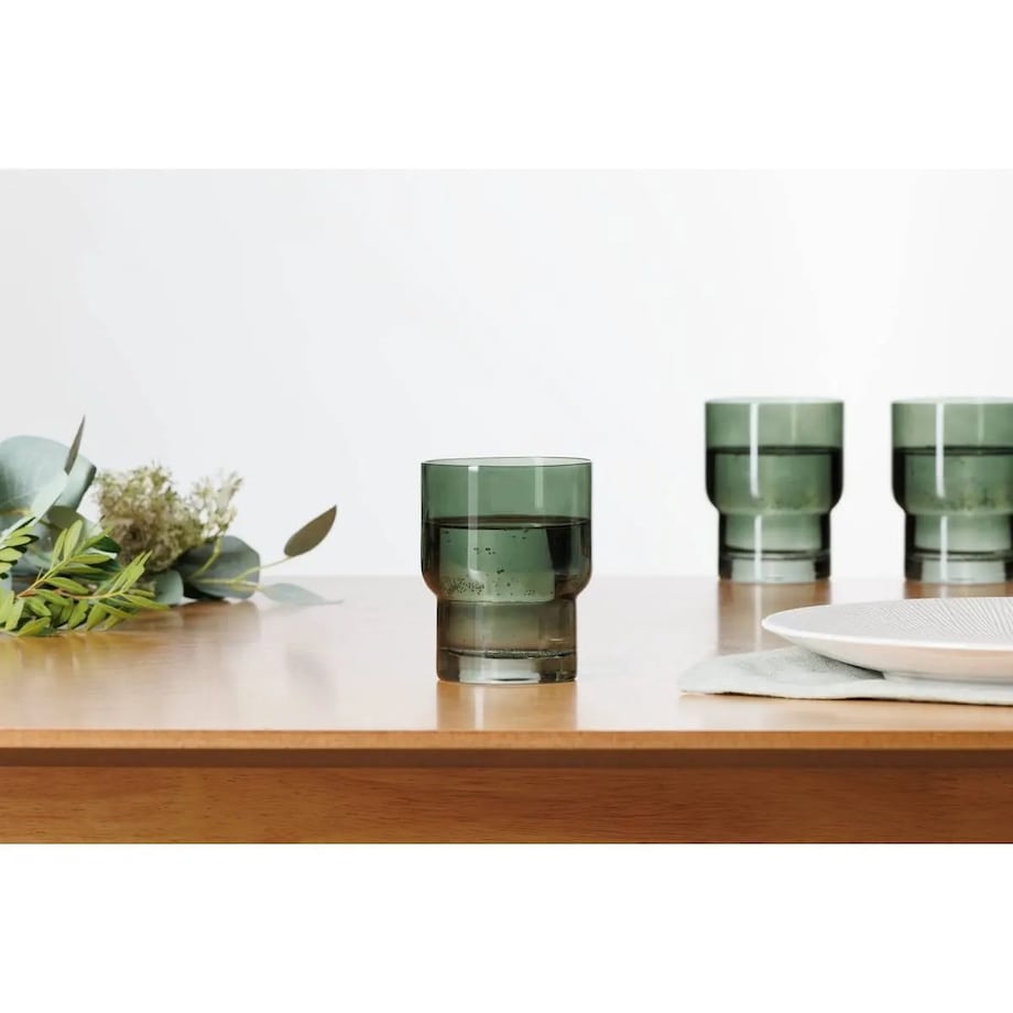 Komplet 6 szklanek zielonych, Ella, 8x10 cm