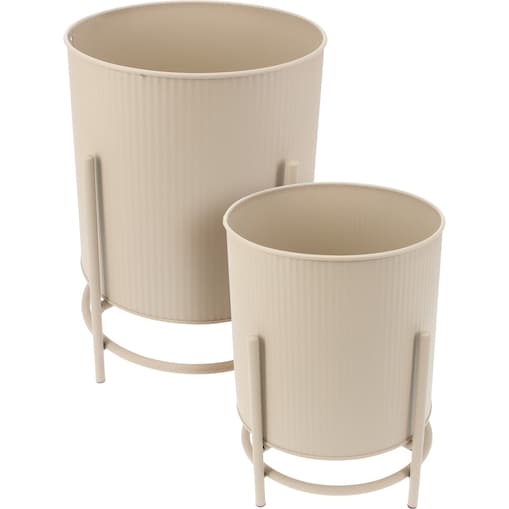 Metalowe osłonki na doniczki OMEE, 2 sztuki, Ø 17 + Ø 20 cm