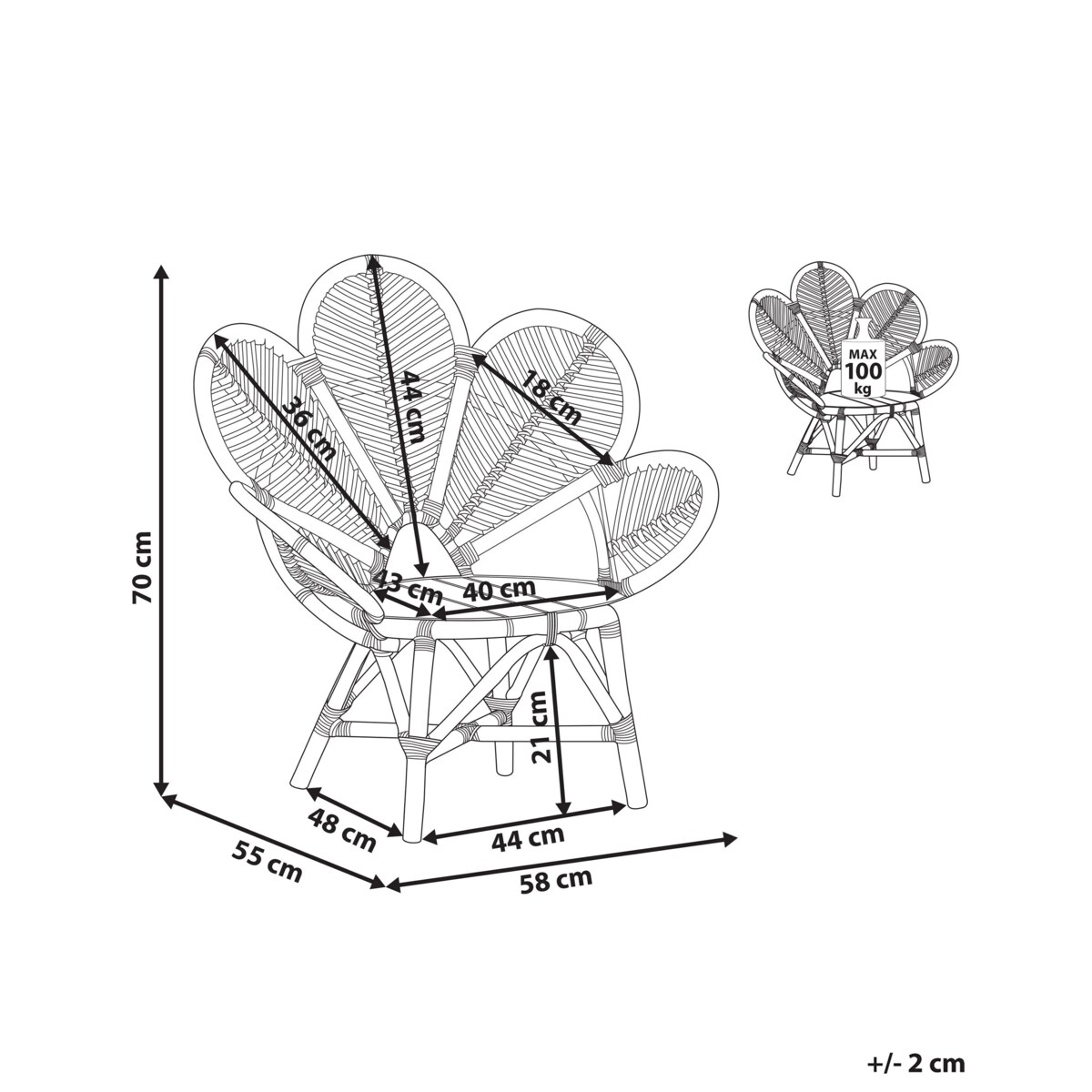 Krzesło ogrodowe Rattan Naturalny FLORENTINE II