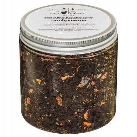 Herbata czarna CZEKOLADOWO MIĘTOWA o smaku czekoladki After Eight PREMIUM - herbata liściasta sypana mieszanka napar susz - gotowa na prezent upominek