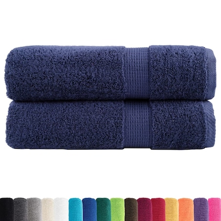 vidaXL Ręczniki premium, SOLUND, 2 szt., granatowe, 70x140 cm, 600 g/m²
