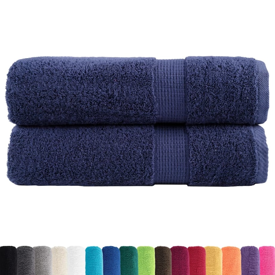 vidaXL Ręczniki premium, SOLUND, 2 szt., granatowe, 70x140 cm, 600 g/m²