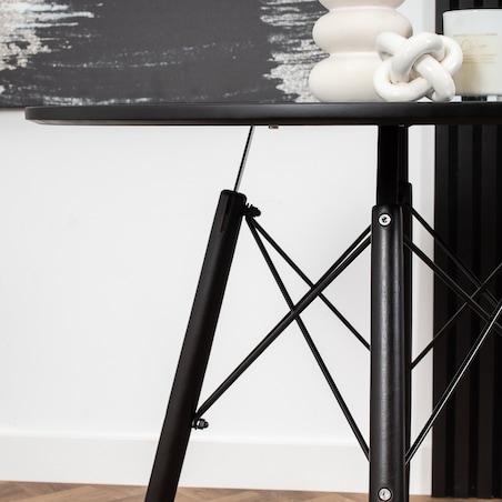 Stół 80 cm okrągły skandynawski nowoczesny do salonu jadalni czarny