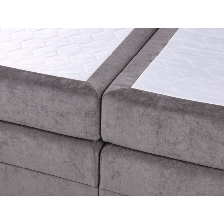 Łóżko kontynentalne z pojemnikami 180 x 200 cm beżowoszare MINISTER