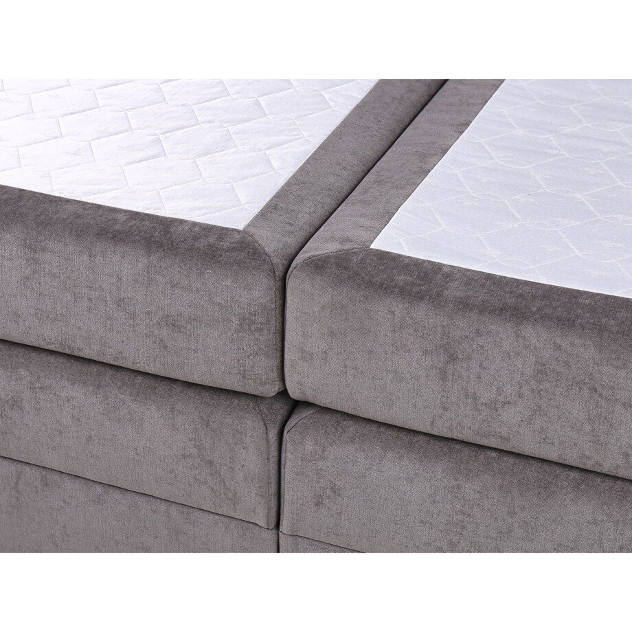 Łóżko kontynentalne z pojemnikami 180 x 200 cm beżowoszare MINISTER