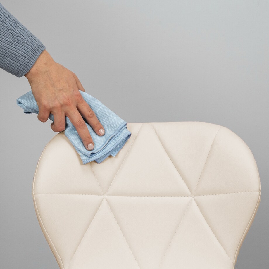 Krzesło obrotowe biurowe nowoczesne ekoskóra beżowe