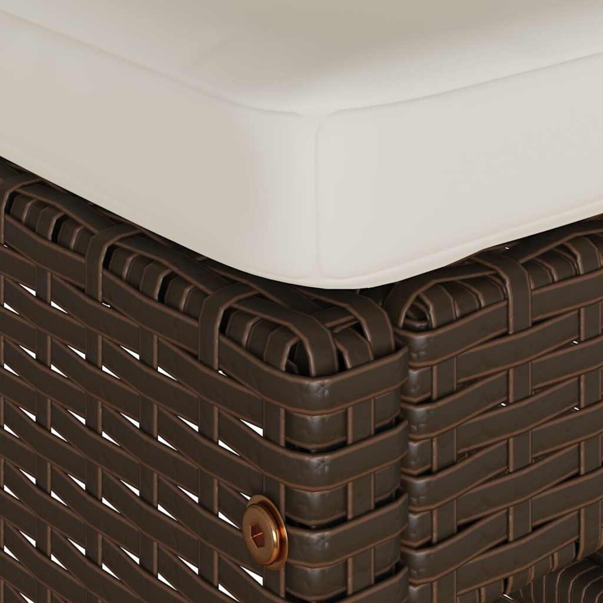 vidaXL Ogrodowe stołki barowe z poduszkami, 4 szt, brązowe, polirattan