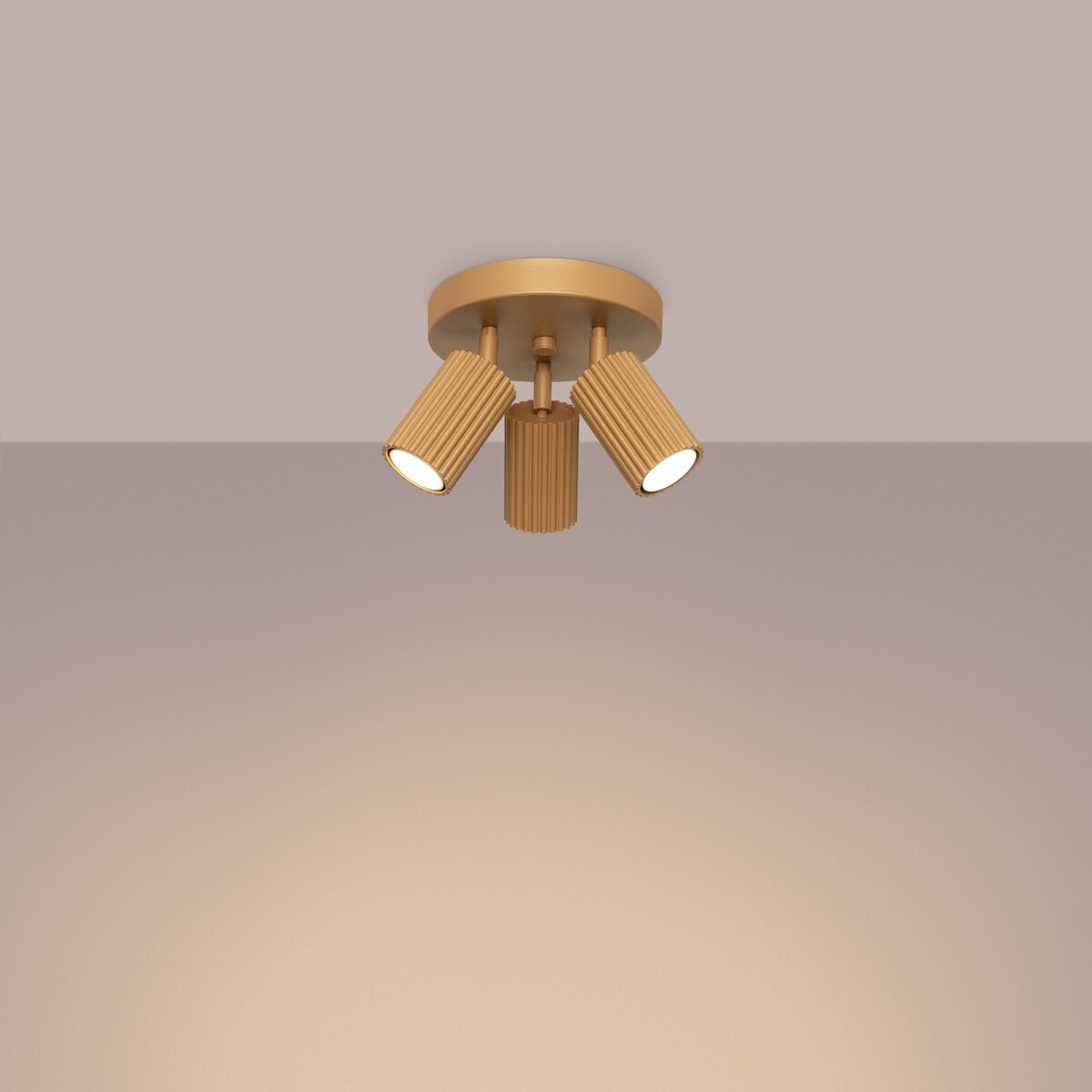 Plafon KARBON 3P złoty