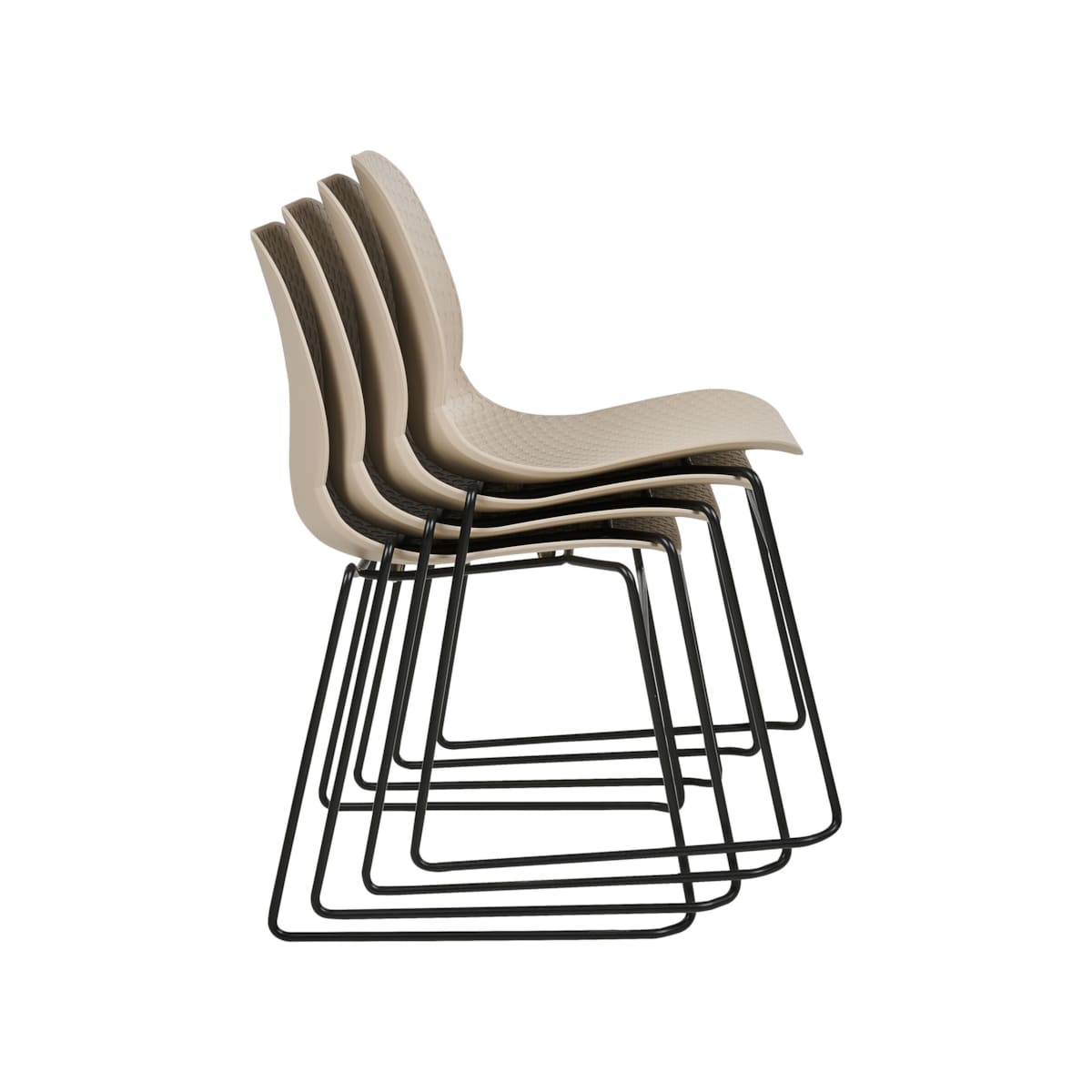 Zestaw 4 krzeseł do jadalni beżowy PANORA