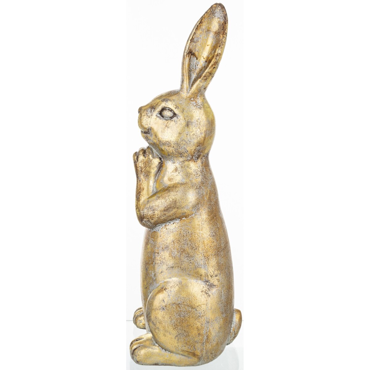 Dekoracja - zatroskany królik 49x16x16 cm złoty