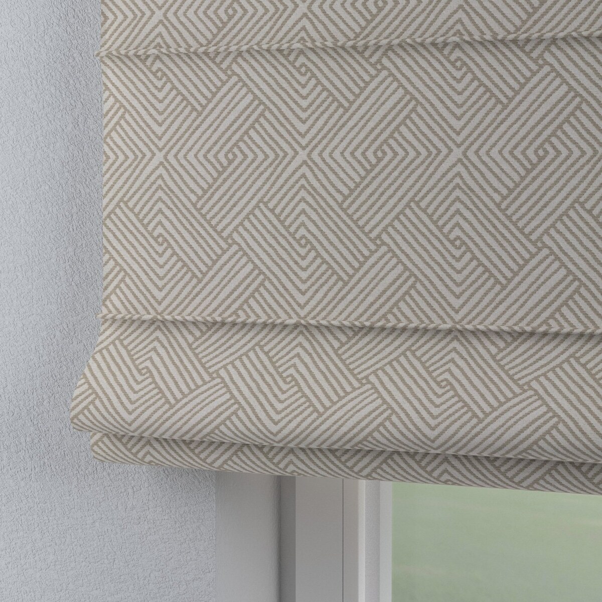 Roleta rzymska Capri, beżowo-kremowe geometryczne wzory, Sunny