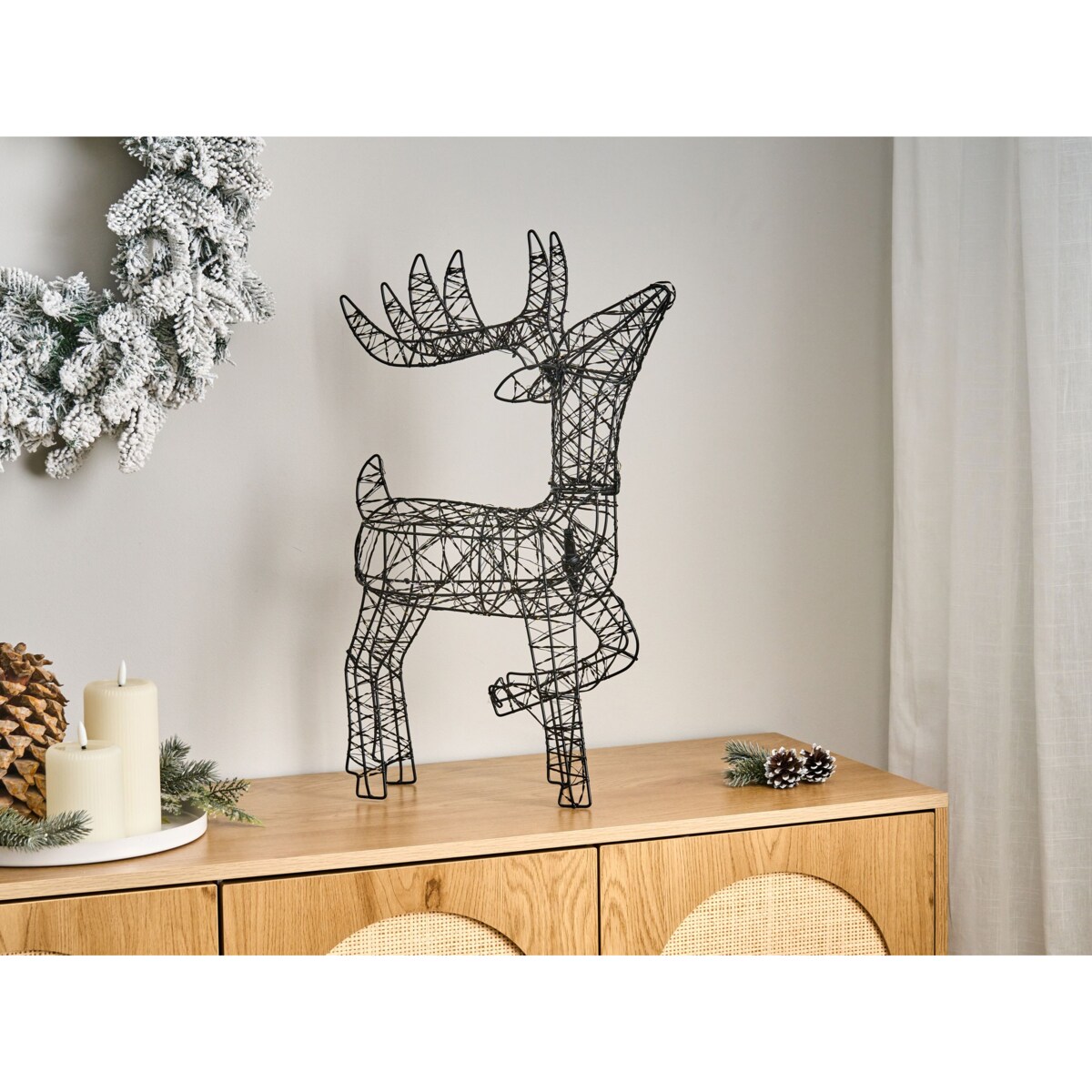 Dekoracja ogrodowa LED RAVSJON Renifer 58 cm Czarny