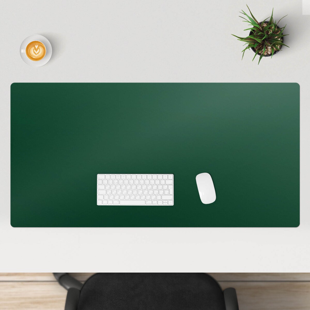 Zielona mata na biurko Kolor Ciemnozielony, 120x60 cm