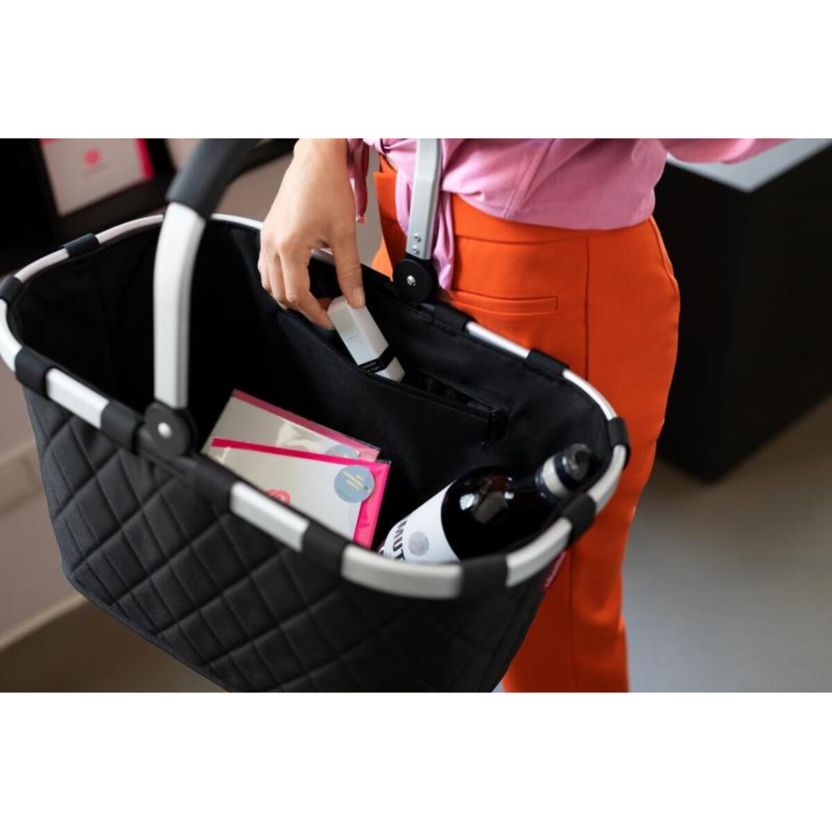 Koszyk carrybag rhombus black, 22 l