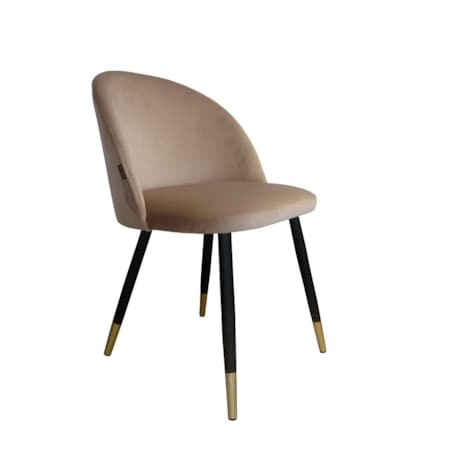 Krzesło CLAUDINE 1 VELVET GOLD beżowe