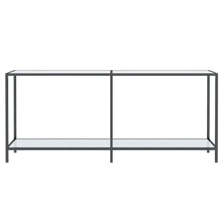vidaXL Stolik konsolowy, biały, 180x35x75,5 cm, szkło hartowane