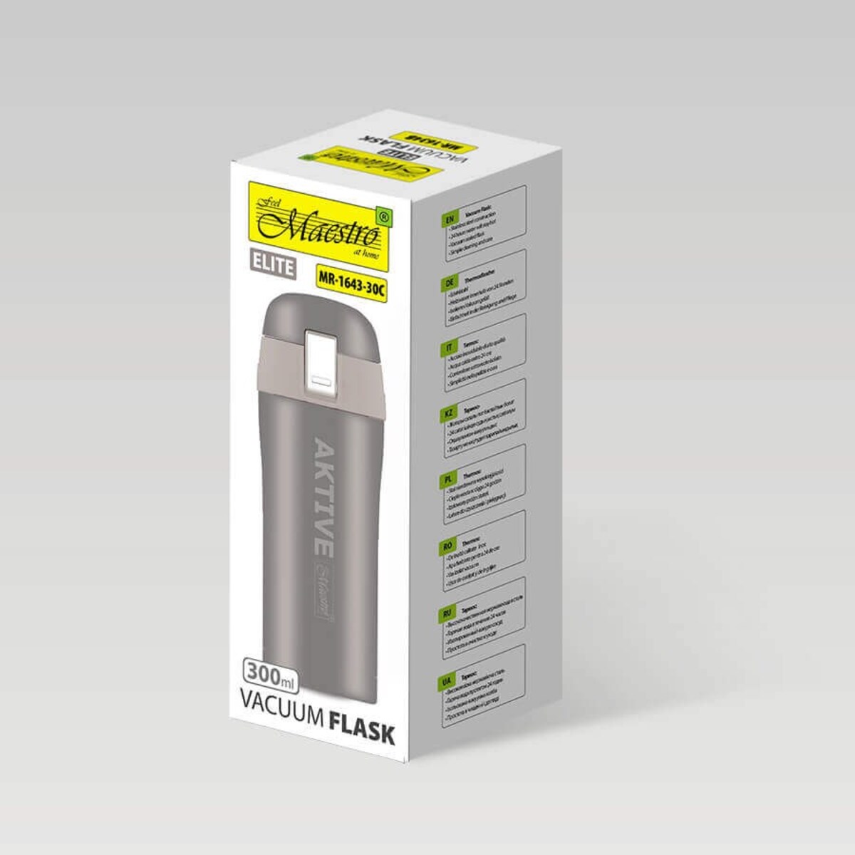 Kubek termiczny na kawe 300ml szary MAESTRO MR-1643-30C-NEW