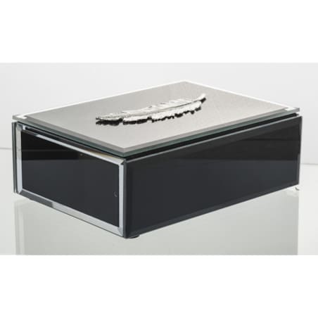 Szkatułka szklana na biżuterię 16x12x6 cm Srebrny Liść