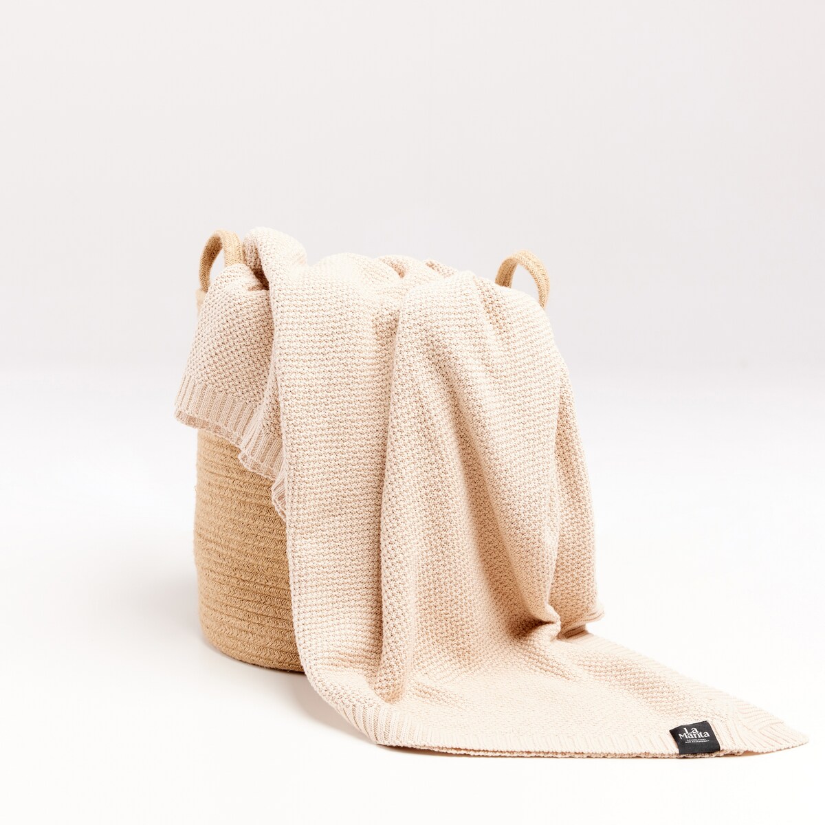 Pled pleciony beżowy, 130 x 160 cm, La Manta