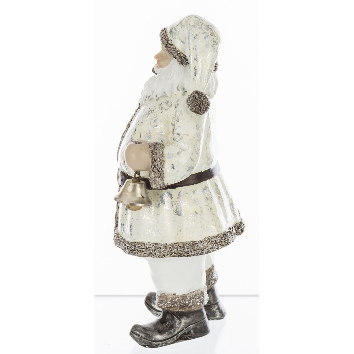 Figurka - Mikołaj biało-srebrny 18x10 cm