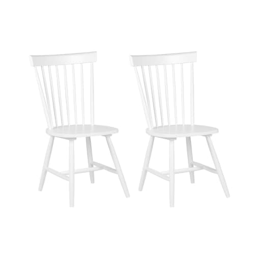 Zestaw 2 krzeseł do jadalni BURGES Drewno Biały