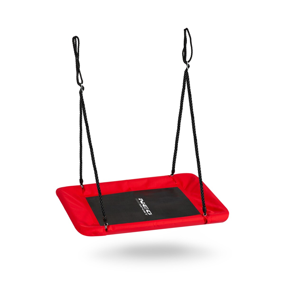 Huśtawka ogrodowa Neo-Sport bocianie gniazdo fotel wiszący 110x70 cm czarno-czerwona